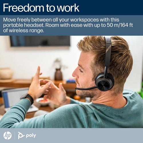 HP Poly Voyager 4320-M Microsoft Teams Certified Headset + BT700 dongle + oplaadstatief