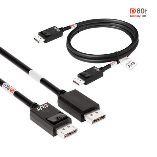 Club 3D DisplayPort 2.1 Bi-Directional VESA DP80 Certified Cable 4K120Hz 8K60Hz or 10K30Hz M/M 1.2m