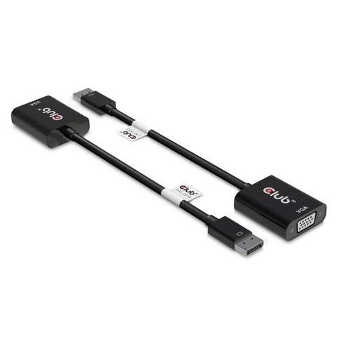 Club 3D DISPLAY PORT 1.1A MALE TO VGA FEMALE ACTIVE ADAPTER BLACK