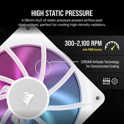 Corsair CORSAIR RX RGB Series iCUE LINK RX120 RGB White 120mm RGB Fan Single Fan