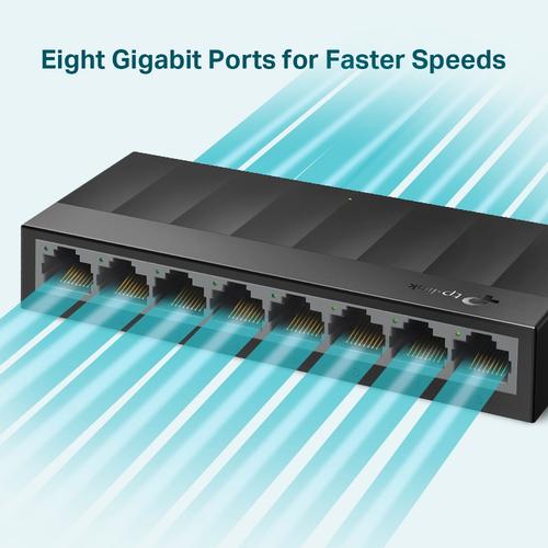 TP-Link LiteWave 8-Port Gigabit Desktop Switch 8 Gigabit RJ45 Ports Desktop Plastic Case
