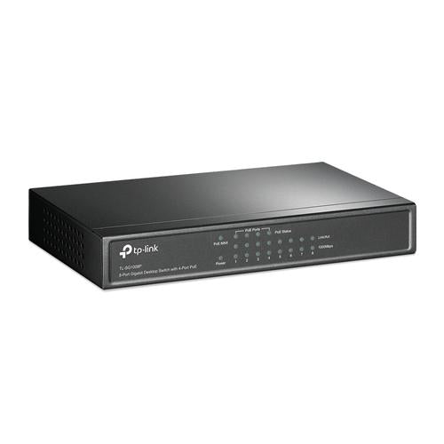 TP-Link TL-SG1008P 8-Port Gigabit Desktop PoE Switch 8 10/100/1000Mbps RJ45 ports including 4 PoE ports steel case