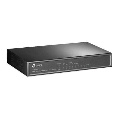 TP-Link TL-SF1008P 8-port 10/100M PoE Switch 8 10/100M RJ45 ports including 4 PoE portssteel case