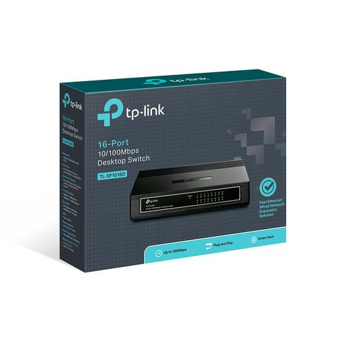 TP-Link TL-SF1016D 16-port 10/100M Desktop Switch 16 10/100M RJ45 ports Plastic case
