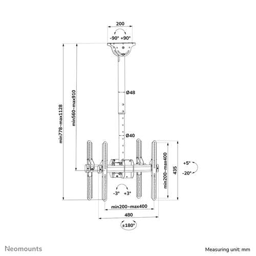 Neomounts Neomounts Flat Screen Ceiling Mount (32-60i)