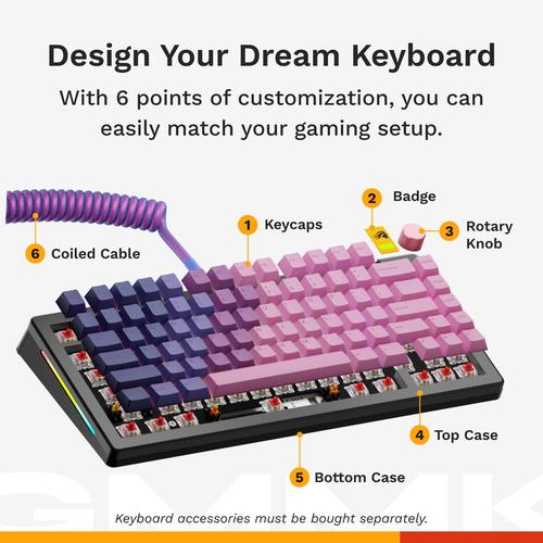 Glorious Gaming GMMK 3 HE 75% Prebuilt toetsenbord Gamen USB QWERTY Amerikaans Engels Zwart