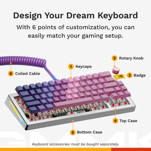 Glorious Gaming GMMK 3 PRO 65% Prebuilt toetsenbord Gamen USB QWERTY Amerikaans Engels Zilver