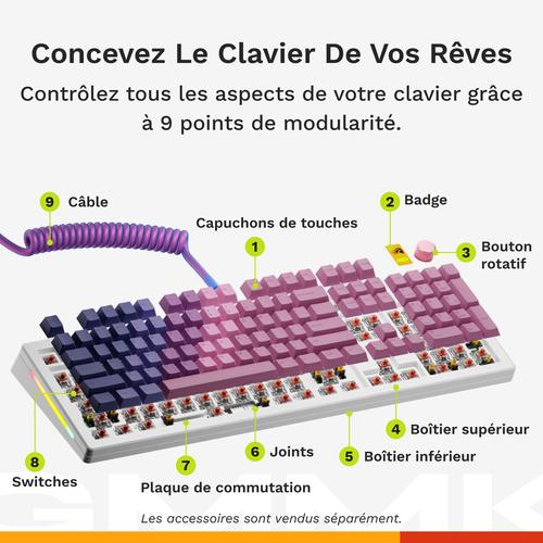 Glorious Gaming GMMK 3 HE 100% Prebuilt toetsenbord Gamen USB QWERTY Amerikaans Engels Wit