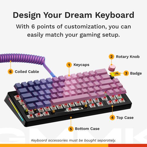 Glorious Gaming GMMK 3 HE 65% Prebuilt toetsenbord Gamen USB AZERTY Frans Zwart