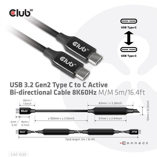 Club 3D USB TYPE C 3.1 GEN 1 MALE TO HDMI 2.0 FEMALE 4K60HZ UHD/ 3D ACTIVE ADAPTER