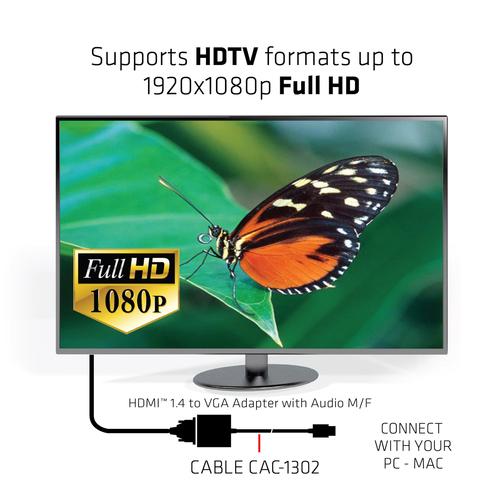 Club 3D HDMI 1.4 TO VGA ACTIVE ADAPTER WITH AUDIO M/F