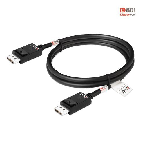 Club 3D DisplayPort 2.1 Bi-Directional VESA DP80 Certified Cable 4K120Hz 8K60Hz or 10K30Hz M/M 1.2m