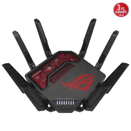 ASUS ROG Rapture GT-BE19000 draadloze router Multi-Gigabit Ethernet Tri-band (2,4 GHz / 5 GHz / 6 GHz) Zwart, Rood