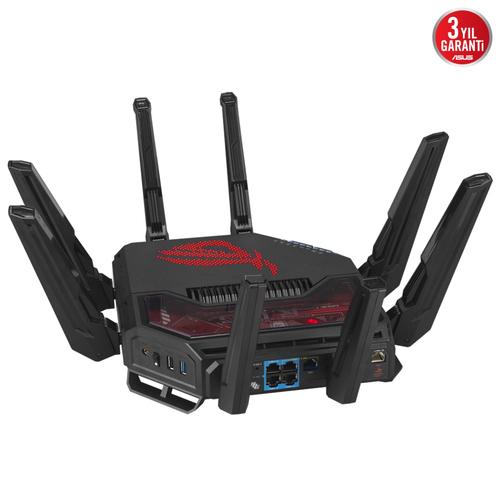 ASUS ROG Rapture GT-BE19000 draadloze router Multi-Gigabit Ethernet Tri-band (2,4 GHz / 5 GHz / 6 GHz) Zwart, Rood