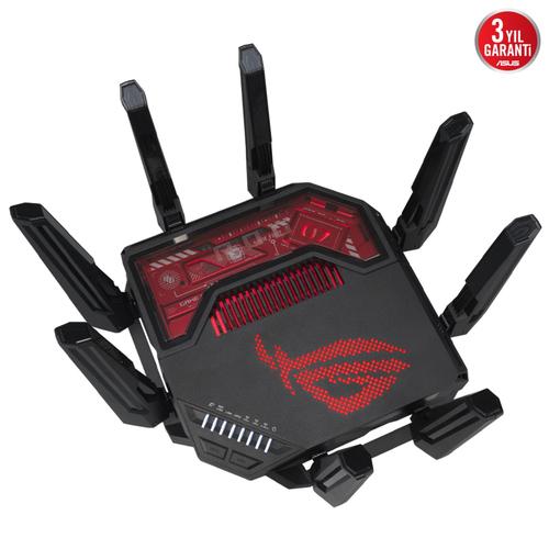 ASUS ROG Rapture GT-BE19000 draadloze router Multi-Gigabit Ethernet Tri-band (2,4 GHz / 5 GHz / 6 GHz) Zwart, Rood