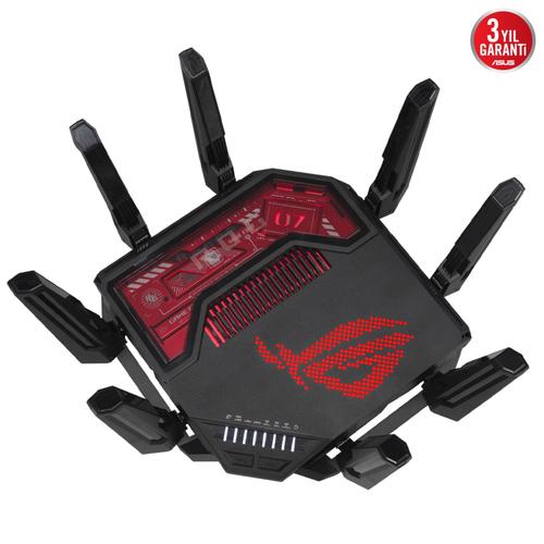 ASUS ROG Rapture GT-BE19000 draadloze router Multi-Gigabit Ethernet Tri-band (2,4 GHz / 5 GHz / 6 GHz) Zwart, Rood