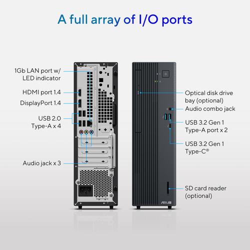 ASUS ExpertCenter P500 SFF P500SV-07240H029X Intel Core 7 240H 16 GB DDR5-SDRAM 512 GB SSD Windows 11 Pro PC Grijs