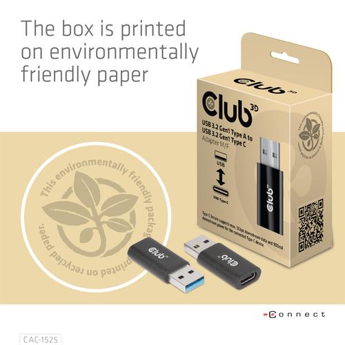 Club 3D USB TYPE C 3.2 GEN1 FEMALE TO USB 3.2 GEN 1 TYPE A MALE ADAPTER