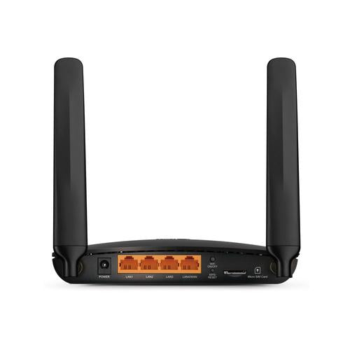 TP-Link AC750 Wireless Dual Band 4G LTE Router Modem  3x 10/100Mbps LAN  10/100Mbps LAN/WAN  300Mbps 2.4GHz  433Mbps 5GHz 3 int. WiFi antenna  2 detachable LTE antenna
