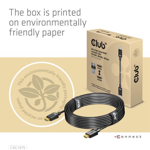 Club 3D HDMI 2.1 MALE TO HDMI 2.1 MALE ULTRA HIGH SPEED 4K 120Hz 8K60HZ  5m