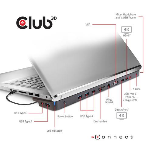 Club 3D USB TC3.2 Gen 1 Trip dyn PD C60W-100W