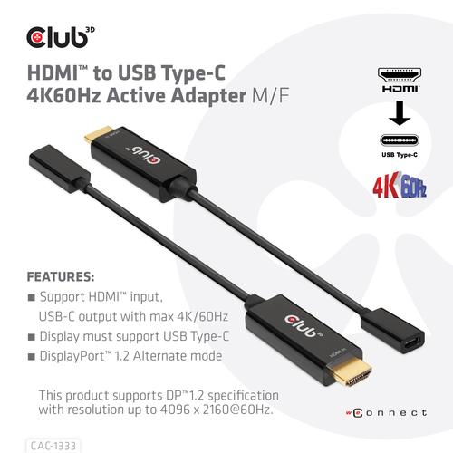 Club 3D HDMI-USB-C 4K60Hz Active Adapter M/F