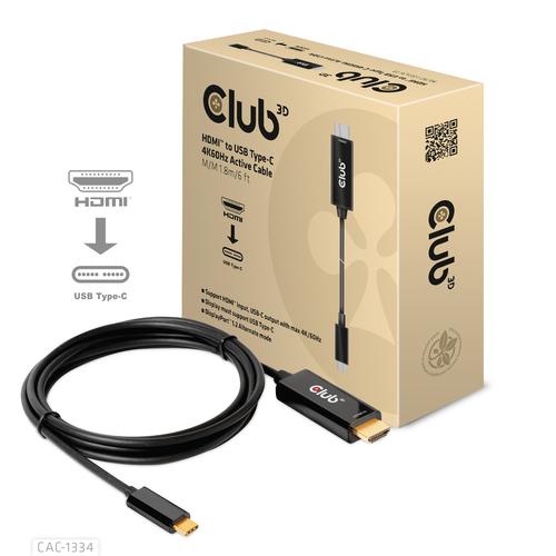 Club 3D HDMI-USB-C 4K60Hz Active Cable M/M 1.8m