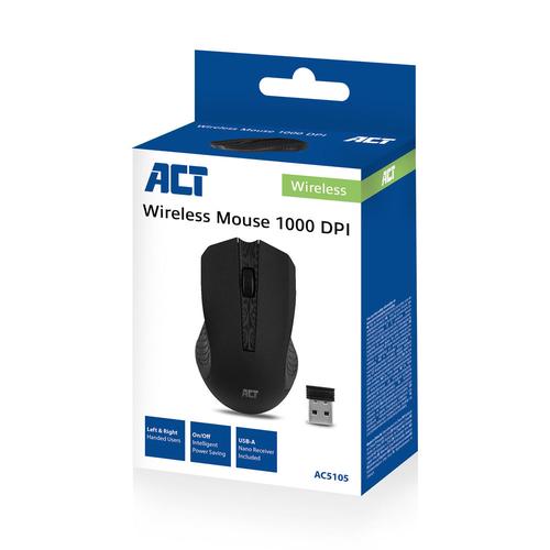 ACT Wireless mouse black 1000dpi oem
