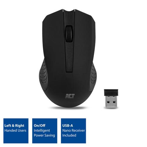 ACT Wireless mouse black 1000dpi oem