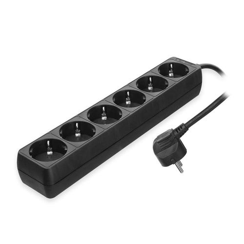 ACT Power Strip Black 6 plugs 3.0m German version (Germany Netherlands Denmark Finland Sweden Norway Austria)