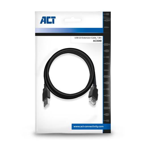 ACT USB 2.0 Extension Cable 1.8 Meter