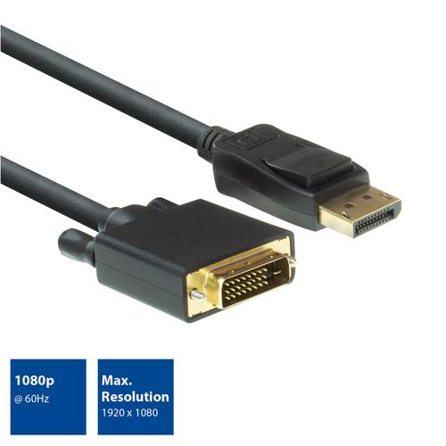ACT Adapter Cable DisplayPort male - DVI male 1.8 Meter