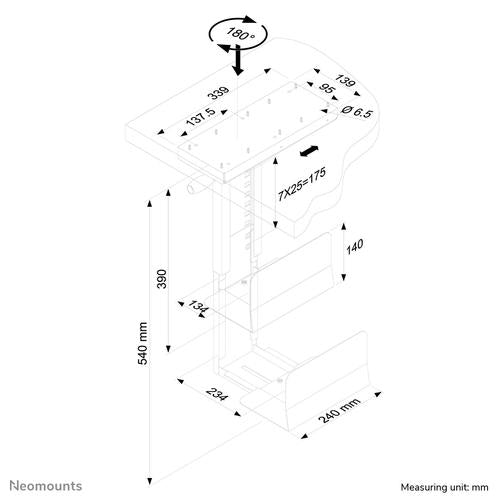 Neomounts Neomounts CPU Holder (height PC: 39-54 cm / width PC: 13-23 cm)