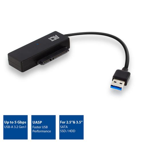 ACT USB 3.2 Gen1 to 2.5i / 3.5i SATA Adapter Cable for SSD/HDD with power supply