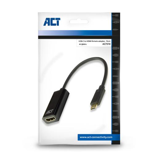 ACT USB-C - HDMI female Adapter 4k @ 60Hz 0.15 Meter