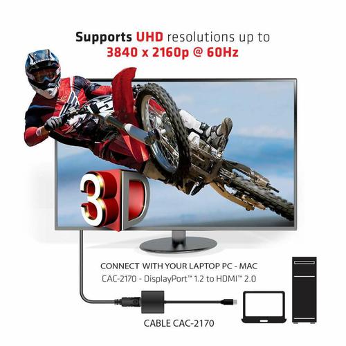 Club 3D Mini DisplayPort 1.2 to HDMI 2.0 UHD Active Adapter