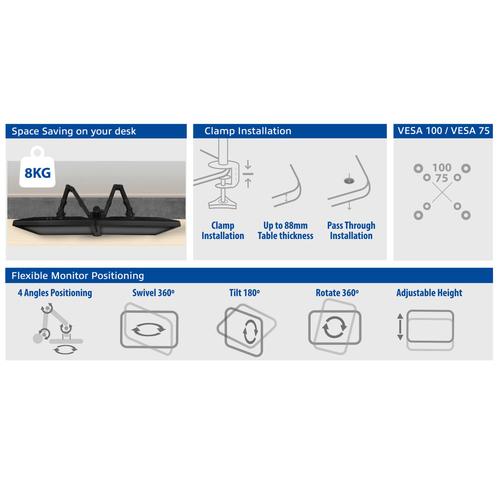ACT Monitor desk mount stand 2 LCD