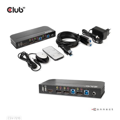 Club 3D DISPLAYPORT /HDMI KVM SWITCH FOR DUAL DISPLAYPORT 4K60HZ