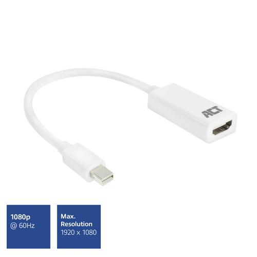 ACT Adapter Cable Mini DisplayPort male - HDMI-A female 0.15 Meter
