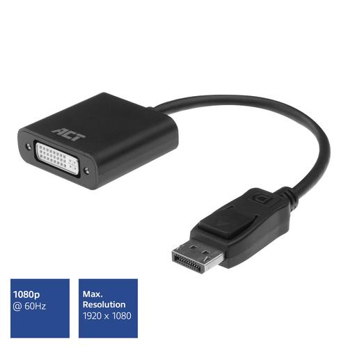 ACT Adapter DisplayPort male - DVI female 0.15 Meter