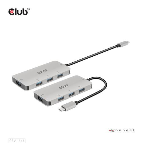 Club 3D USB GEN2 TYPE-C TO 10GBPS 4X USB TYPE-AALUMINIUM CASING HUB