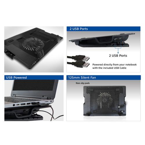 ACT Laptop stand with fan and 2-port usb hub