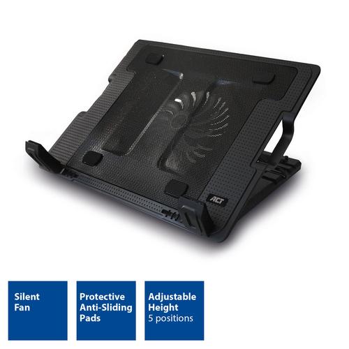 ACT Laptop stand with fan and 2-port usb hub