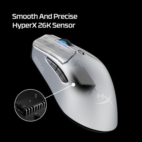HyperX Pulsefire Haste 2 S Silver draadloze gamingmuis