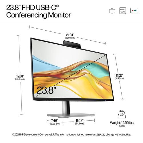 HP Series 5 Pro Serie 5 Pro 23,8 inch FHD USB-C Conferencing Monitor - 524pm