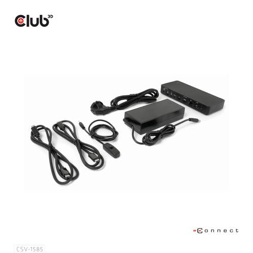 Club 3D DisplayPort/HDMI KVM Switch/Dock 4K60Hzfor USB Type-C inputs