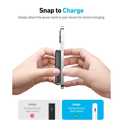 Anker 322 MagGo 5000 mAh Draadloos opladen Zwart