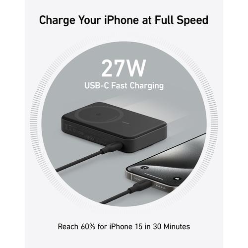 Anker 633 10000 mAh Draadloos opladen Zwart