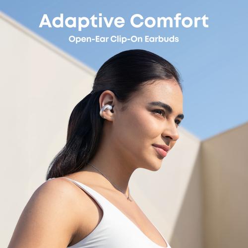 Soundcore Aeroclip Headset True Wireless Stereo (TWS) Open-ear Gesprekken/Muziek/Sport/Elke dag Bluetooth Champagne, Wit