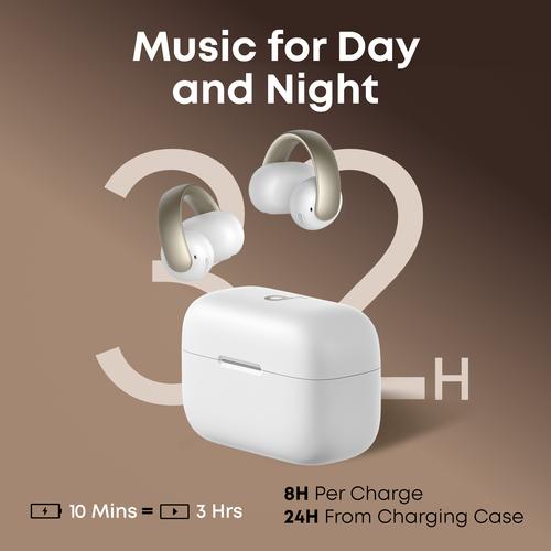 Soundcore Aeroclip Headset True Wireless Stereo (TWS) Open-ear Gesprekken/Muziek/Sport/Elke dag Bluetooth Champagne, Wit